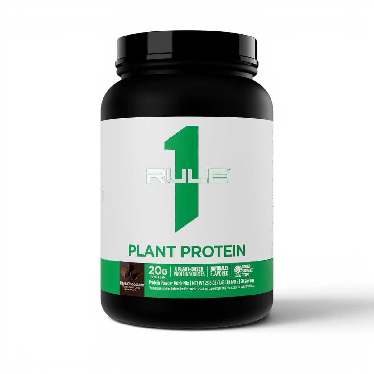 Rule One Proteins, Plant Protein, Dark Chocolate, 670 g