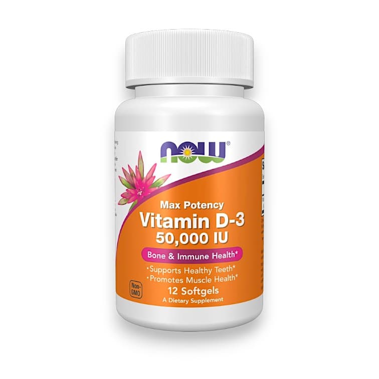 NOW Foods, Vitamin D-3, Max Potency, 50,000 IU, 12 Softgels