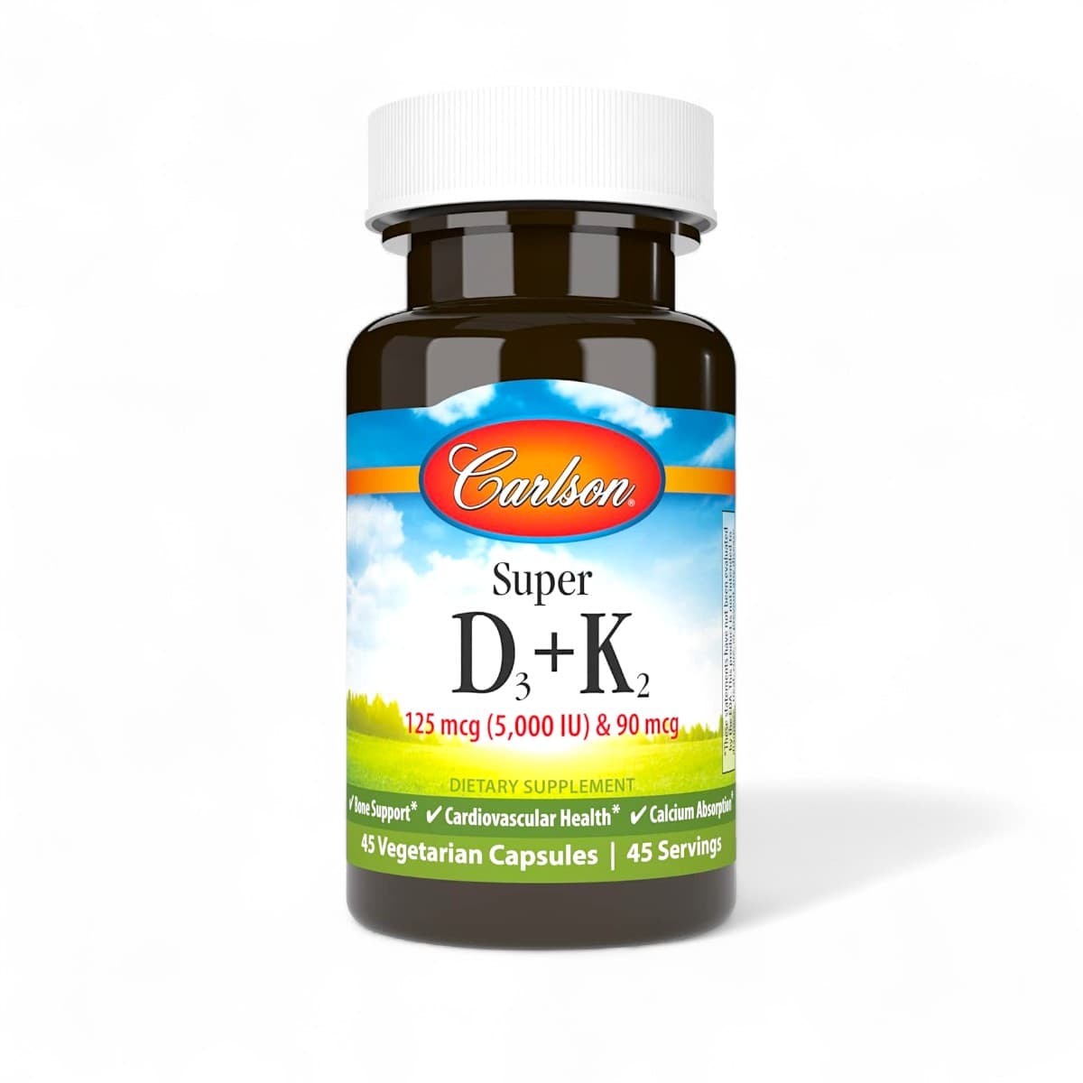 Carlson, Super D3 + K2, 45 Vegetarian Capsules