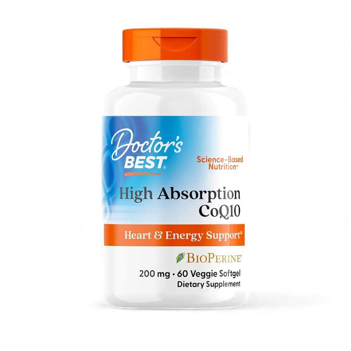 Doctor's Best, High Absorption CoQ10 with BioPerine®, 200 mg, 60 Veggie Caps