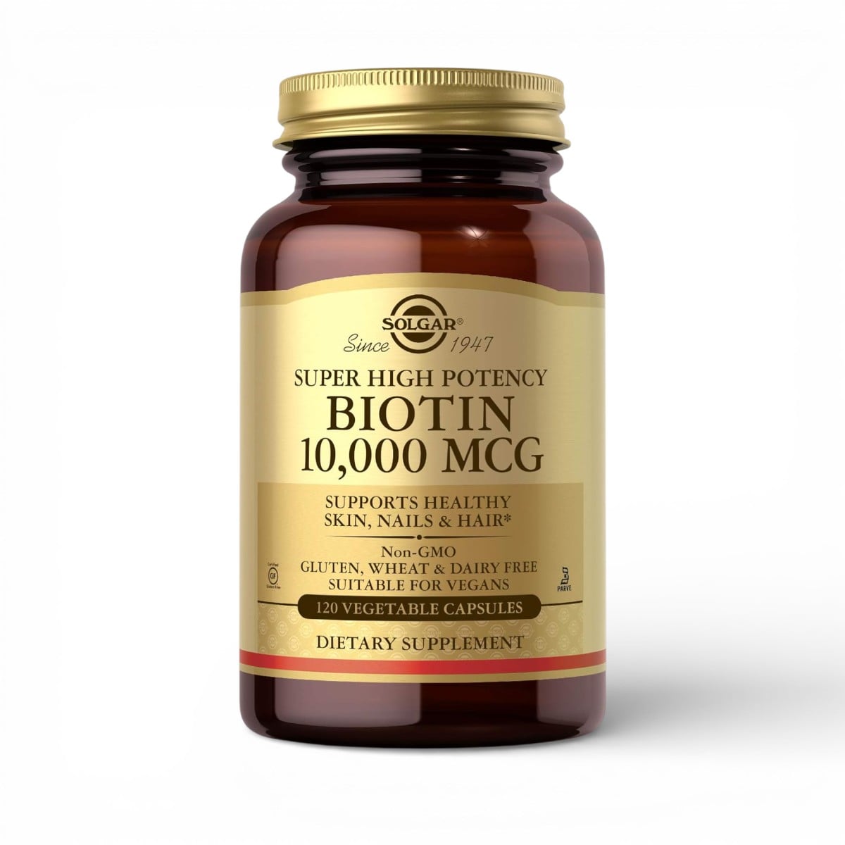 Solgar, Biotin, Super High Potency , 10,000 mcg, 120 Vegetable Capsules
