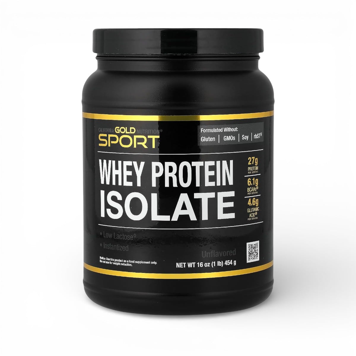 California Gold Nutrition, Sport, Whey Protein Isolate, Unflavored, 1 lb (454 g)