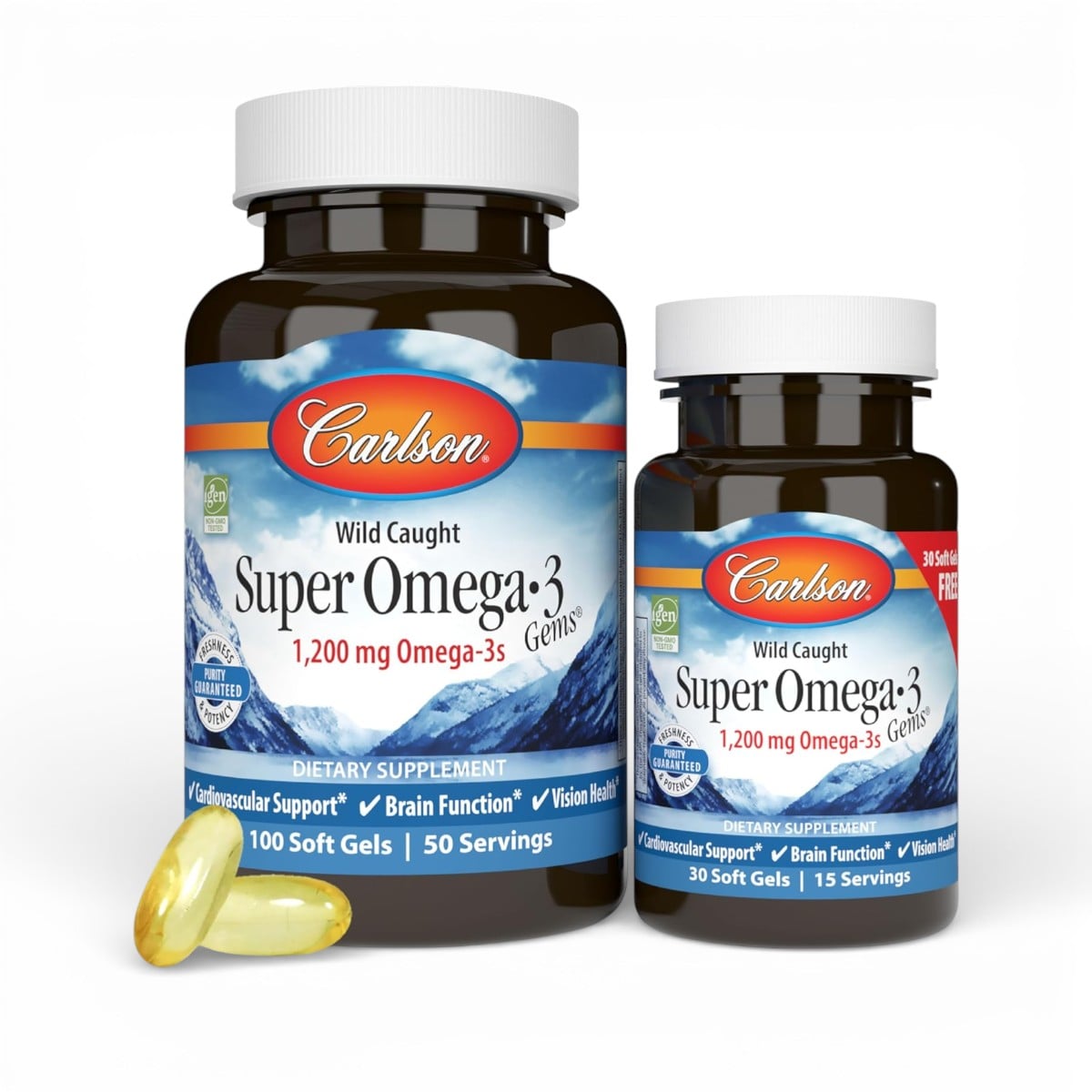 Carlson, Wild Caught Super Omega-3 Gems®, 100 + 30 Soft Gels