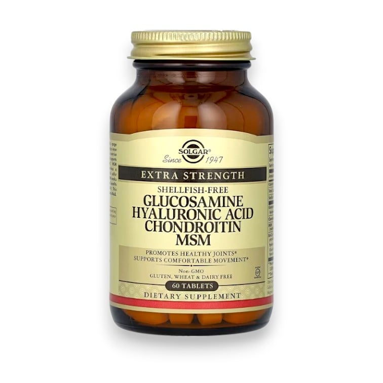 Solgar, Glucosamine Hyaluronic Acid Chondroitin MSM, Extra Strength, 60 Tablets