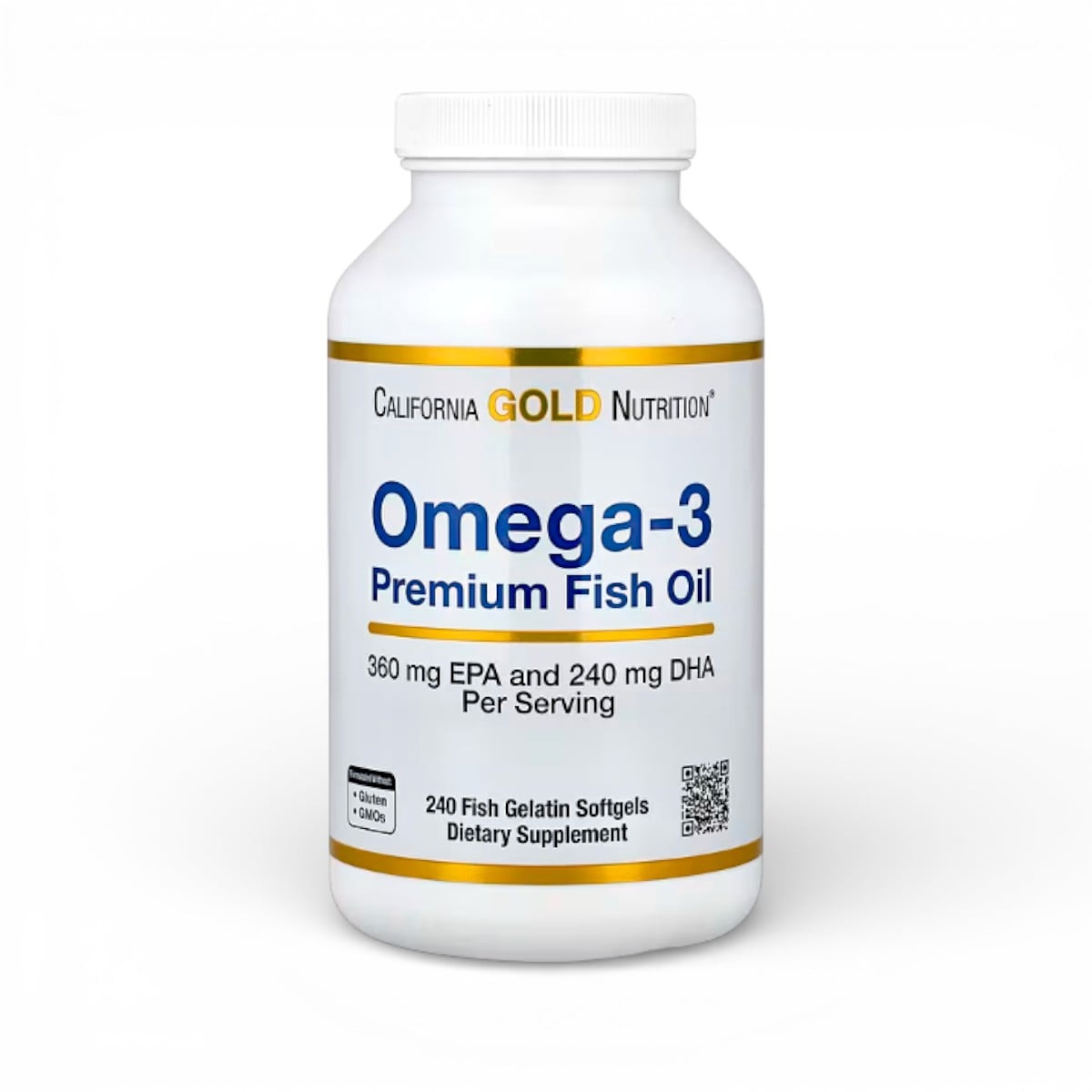 California Gold Nutrition, Omega-3, Premium Fish Oil, 240 Fish Gelatin Softgels