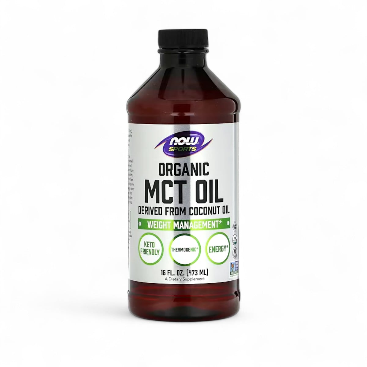 NOW Foods, Sports, Organic MCT Oil, 14 g, 16 fl oz (473 ml)
