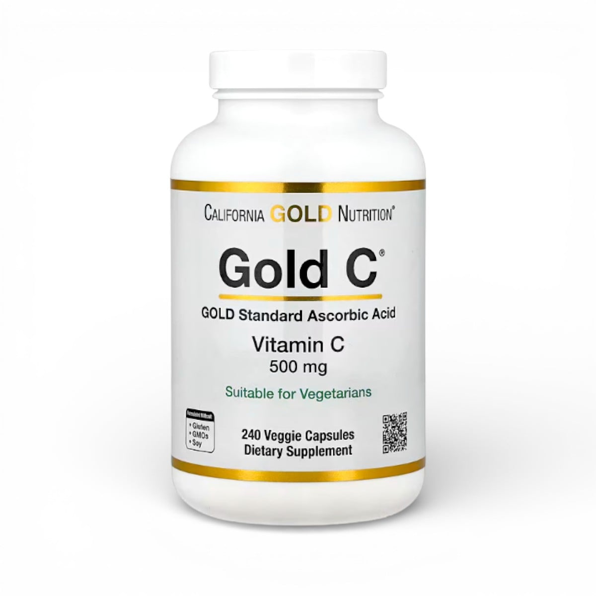 California Gold Nutrition, Gold C®, USP Grade Vitamin C, 500 mg, 240 Veggie Capsules