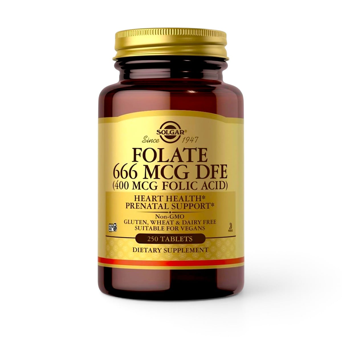 Solgar, Folate, 666 mcg DFE, 250 Tablets