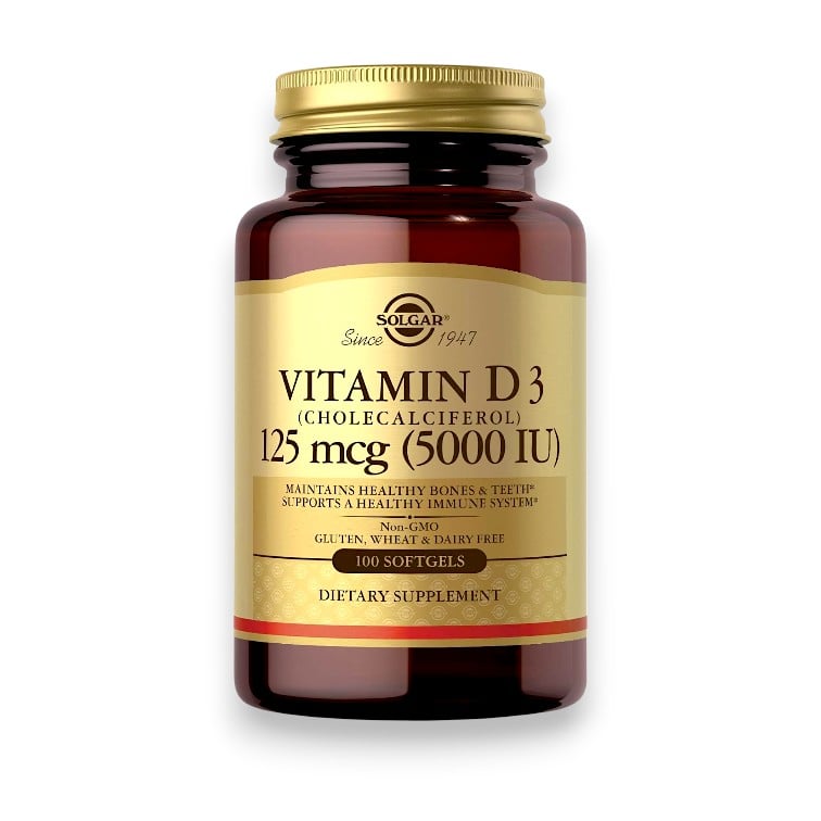 Solgar, Vitamin D3 (Cholecalciferol), 125 mcg (5,000 IU), 100 Softgels