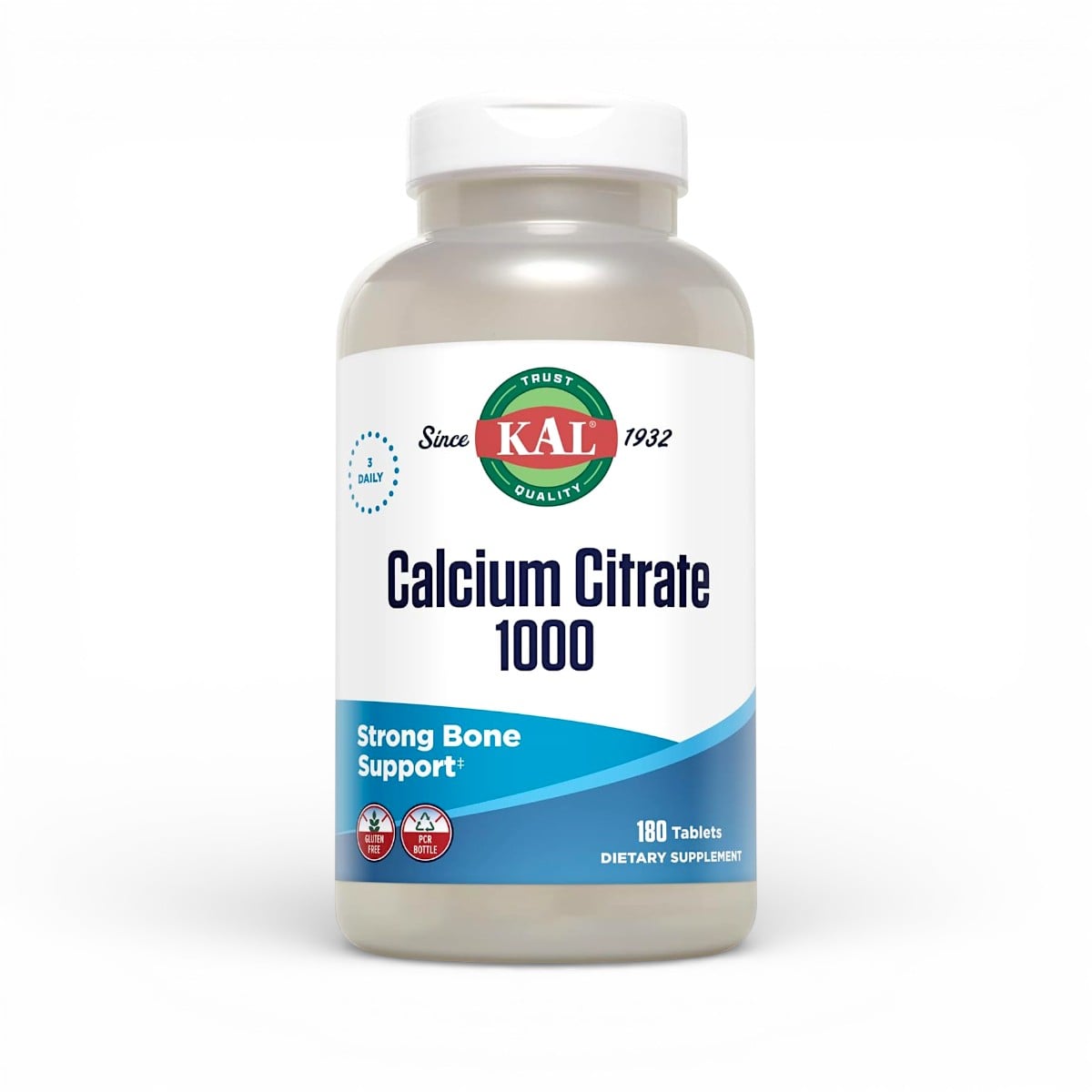 KAL, Calcium Citrate 1000, 180 Tablets (333 mg per Tablet)