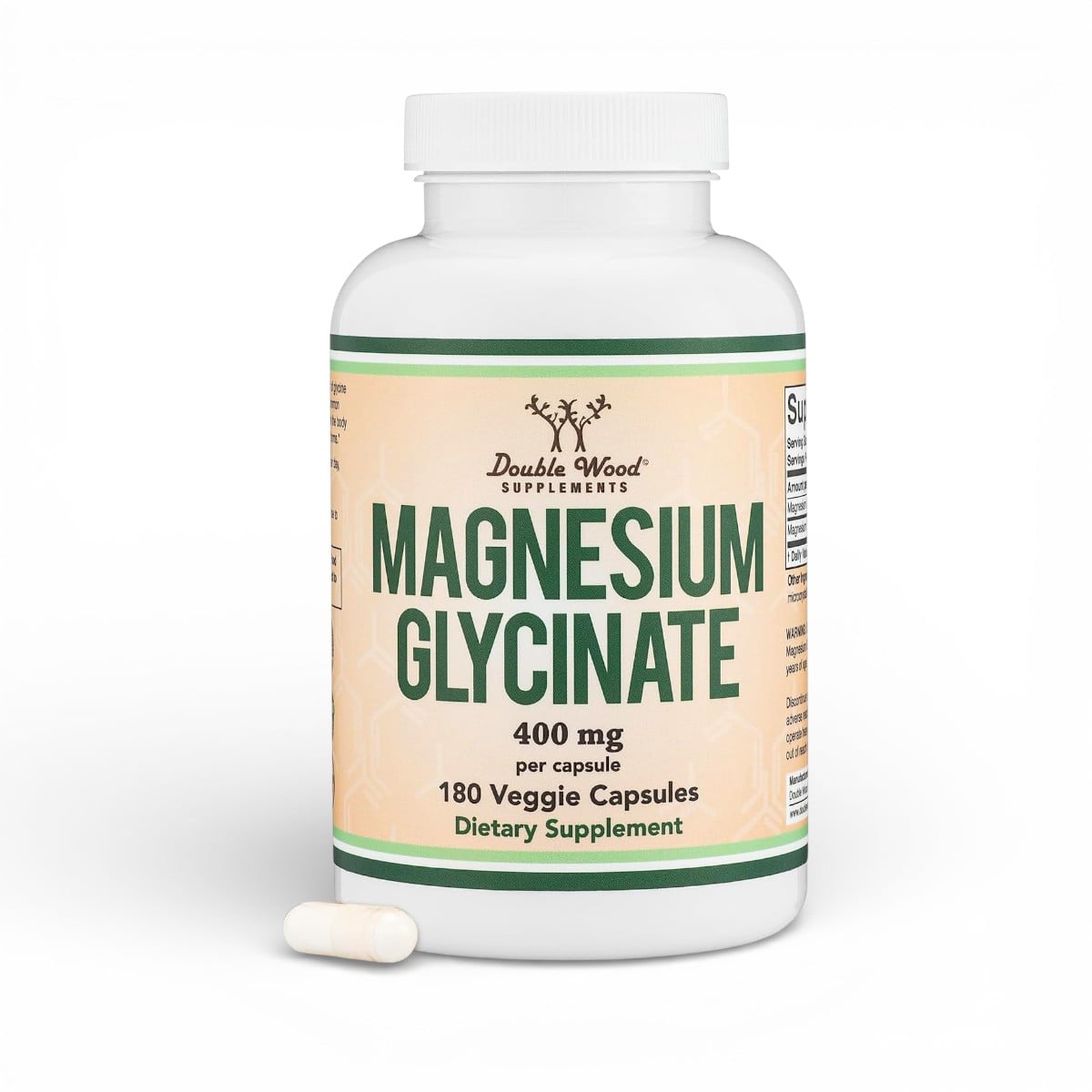Double Wood, Magnesium Glycinate, 180 Veg Cap