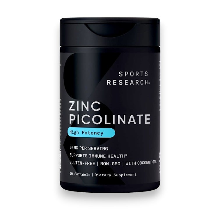 Sports Research, Zinc Picolinate, High Potency , 50 mg, 60 Softgels