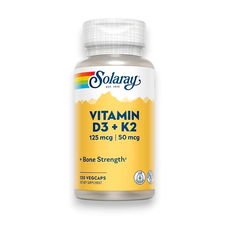 Solaray, Vitamin D3 + K2, 120 VegCaps