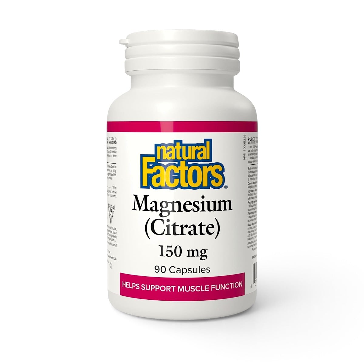Natural Factors , Magnesium Citrate 150mg per capsules,90 capsules