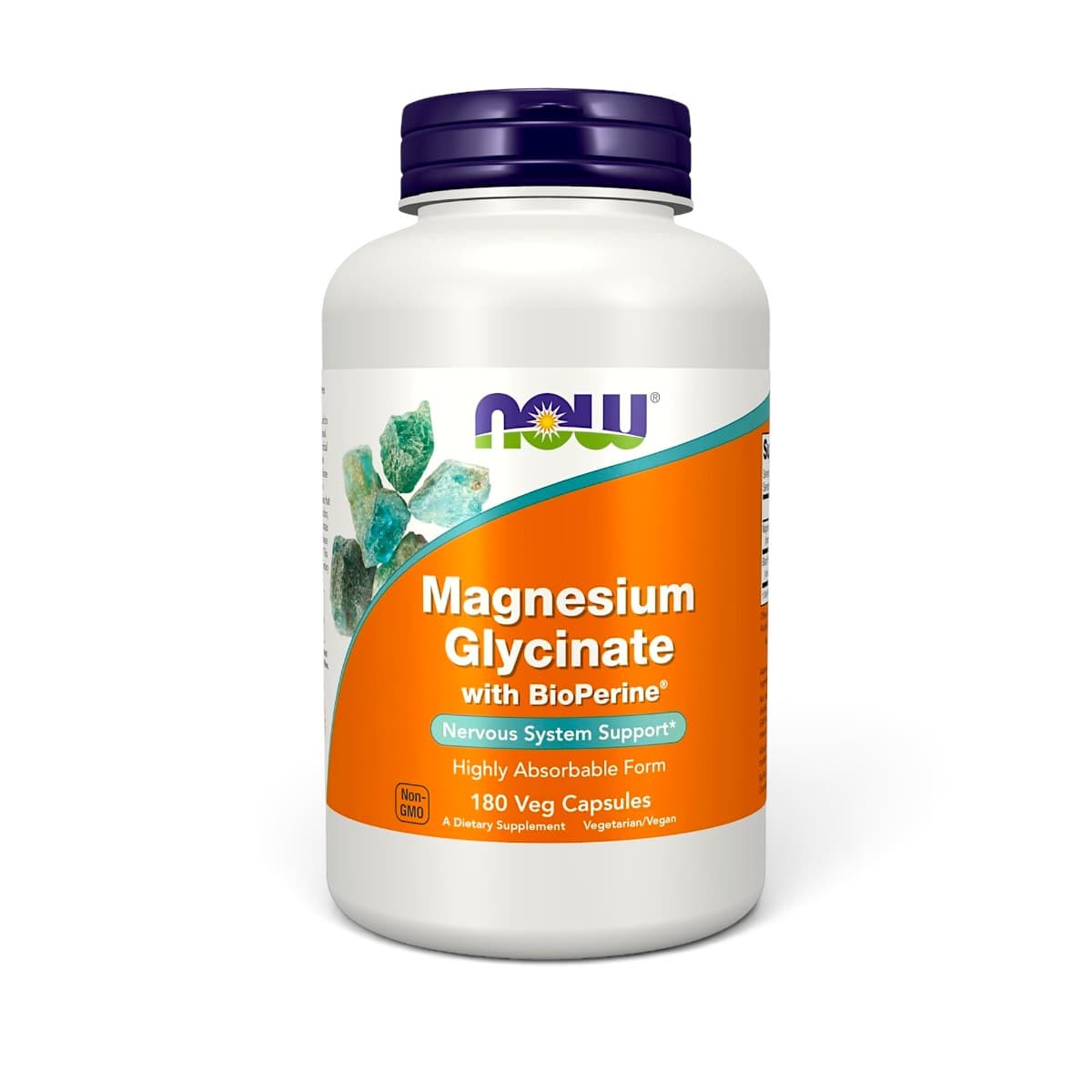 NOW Foods, Magnesium Glycinate With BioPerine®, 180 Veg Capsules