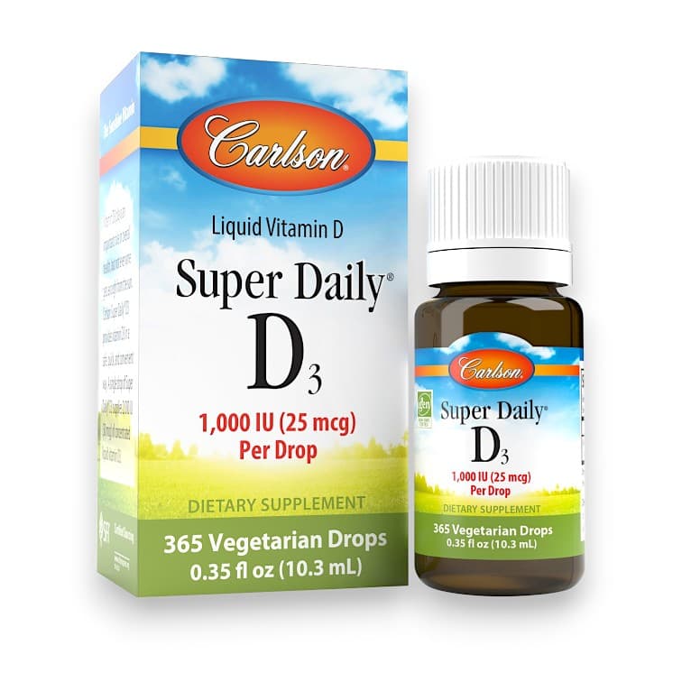 Carlson, Super Daily D3, 25 mcg (1,000 IU), 0.35 fl oz (10.3 ml)